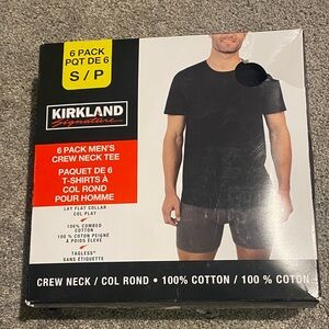 Kirkland Signature Men's Black Crew Neck Tee 6-Pack new in box